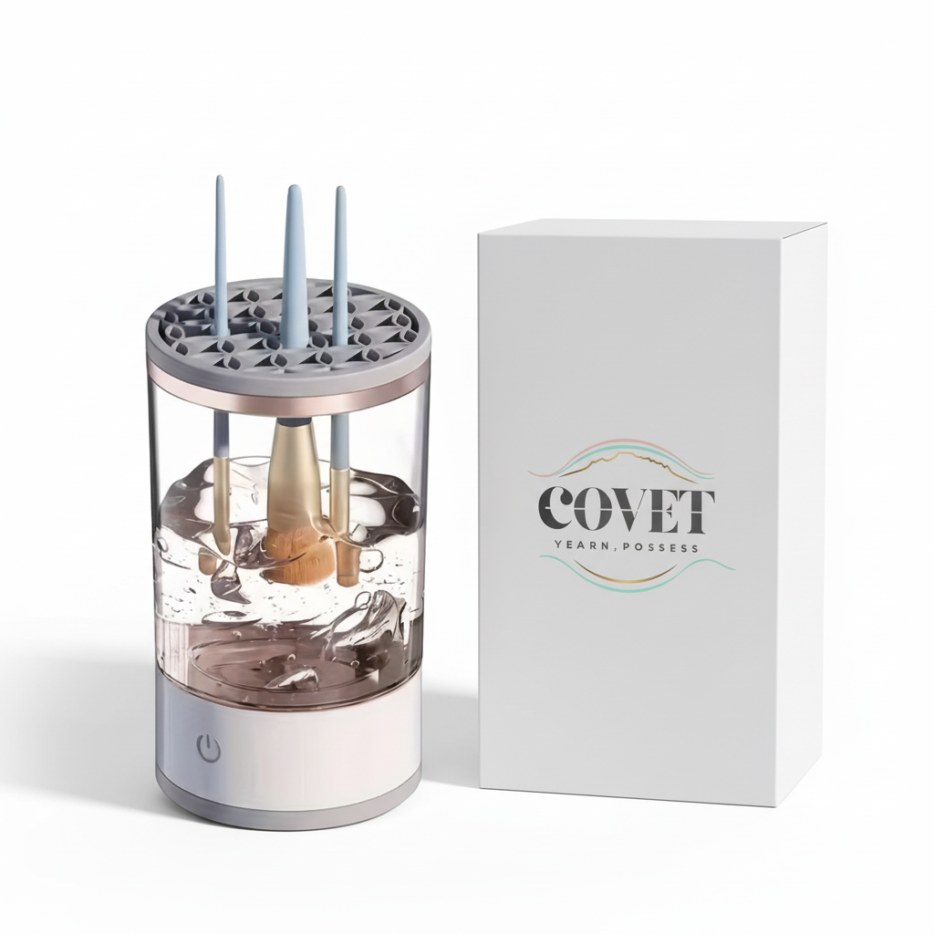 Hero shot with COVET packaging